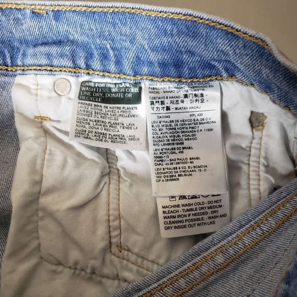 Levis 501 Womens Button Fly Light Wash Raw Hem Skinny Jeans-Size 31 - Picture 8 of 12